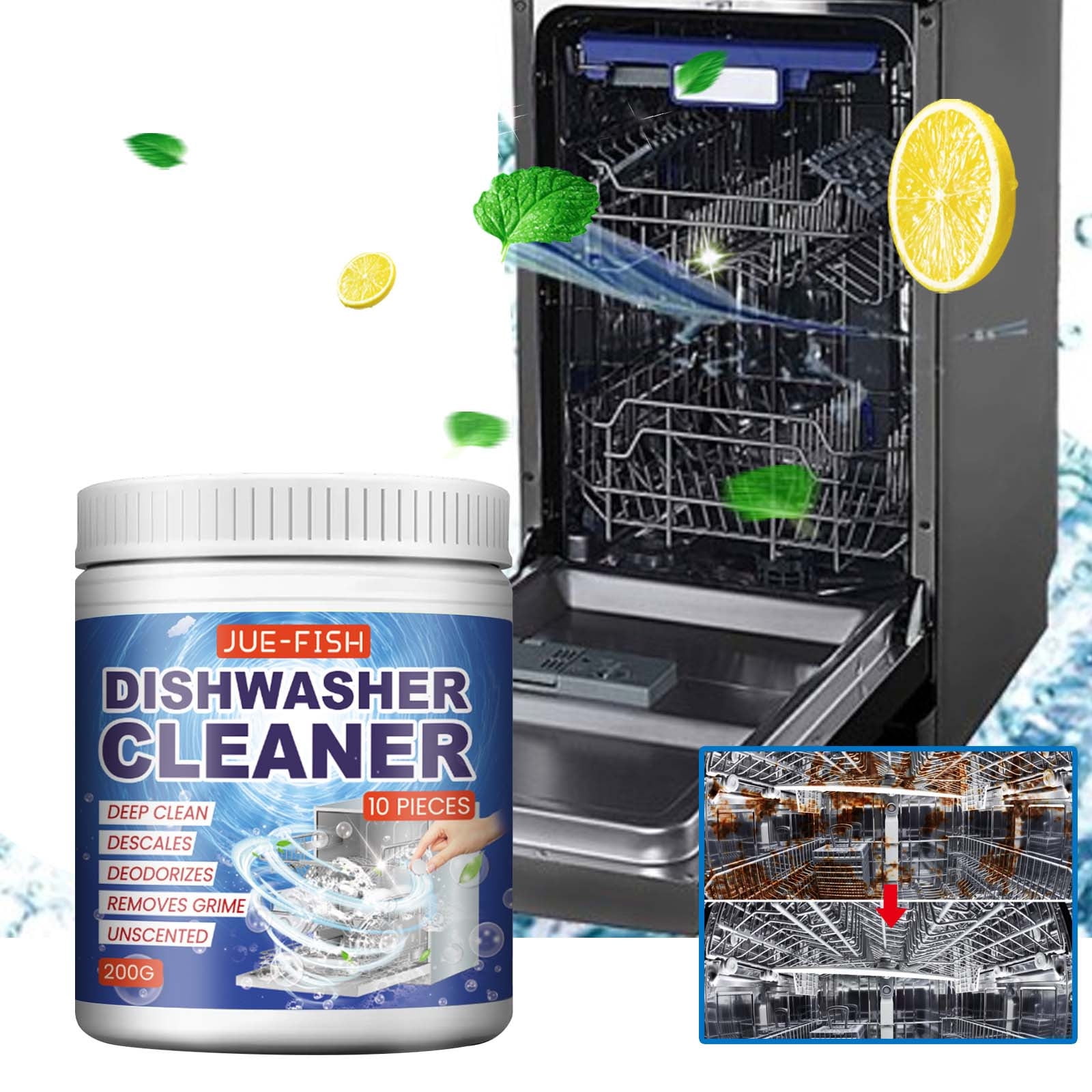 KQJQS Dishwasher Cleaning Tablets Removes Limescale, Deodorizes, and