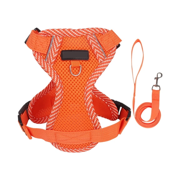 KQJQS Dog & Cat Reflective Breathable Mesh Leash – Adjustable Sleeveless Pet Harness with Soft Padding, Five-Point Safety, Blue Polyester for Outdoor Walking
