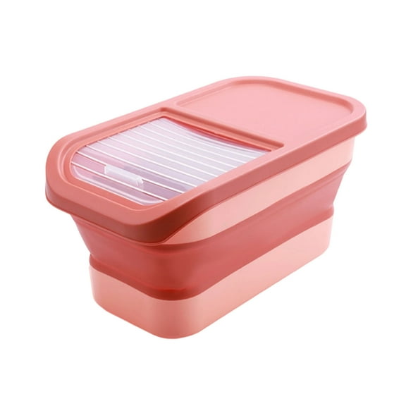 KQJQS Dog Food Storage Bin, 12-15 Kg Airtight Large Foldable Dog Food Container with Hinged Lid & Wheels, Durable TPR Material, Space-Saving, Multipurpose Pet & Kitchen Storage