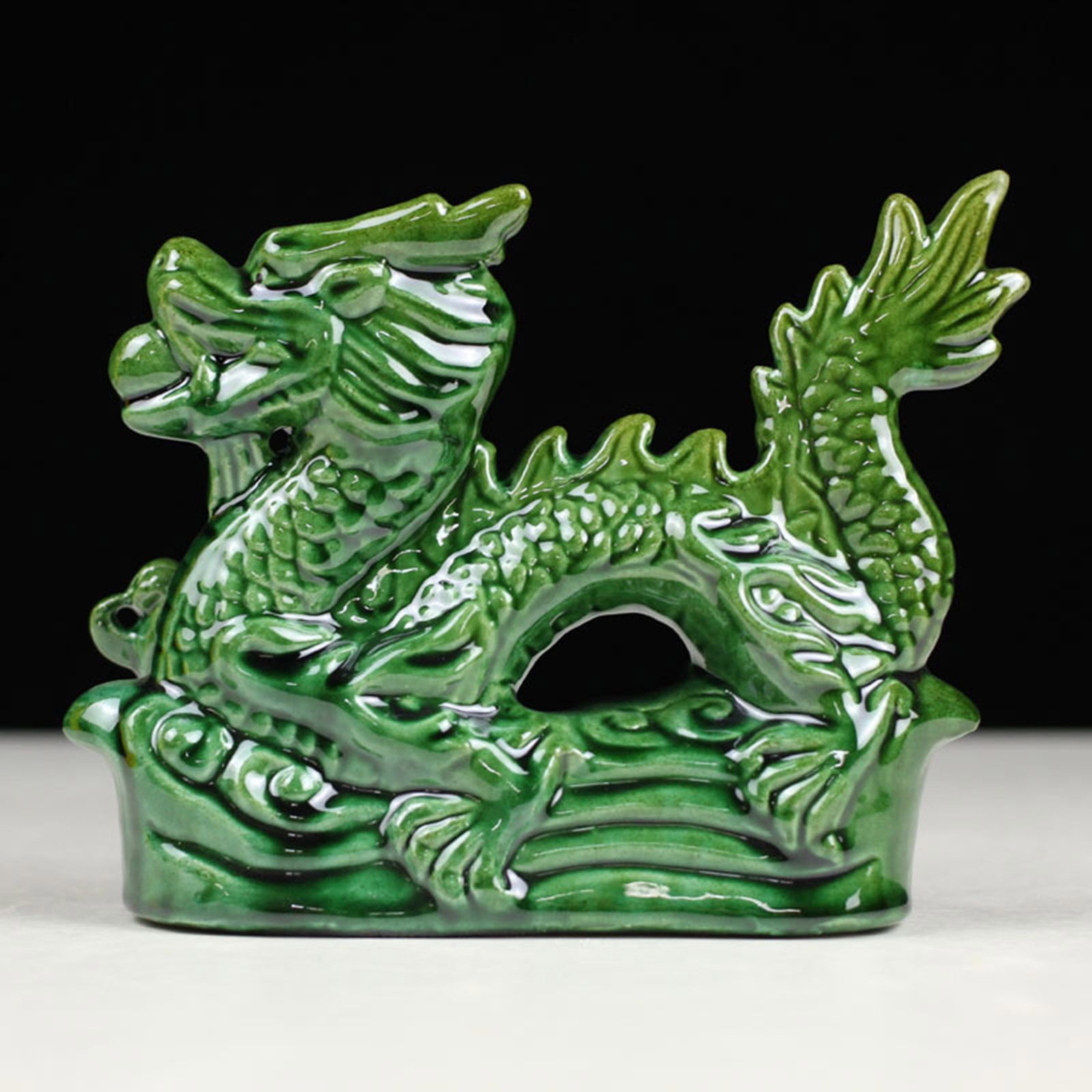 KQJQS Dragon Desktop Ornament Ceramic Dragon Statue Chinese Figurine