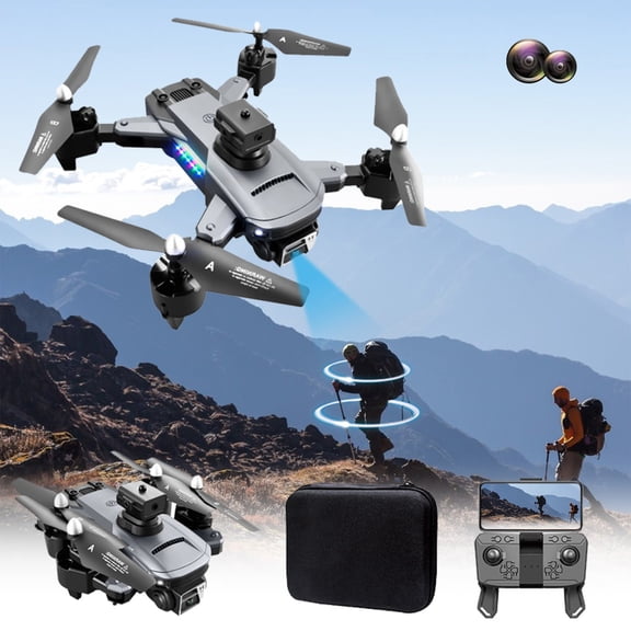 KQJQS Dual 1080P FPV Drone with Obstacle Avoidance & WiFi Live View - Foldable RC Quadcopter, 100m Range, 12 Min Flight, Altitude Hold, Headless Mode