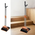 thumbnail image 1 of KQJQS Dust Pan and Broom with Long Handle Heavy Duty Standing Dustpan with Teeth, Indoor Outdoor Sweeping Broom for Floor Cleaning in Home, Kitchen, and Office, 1 of 7