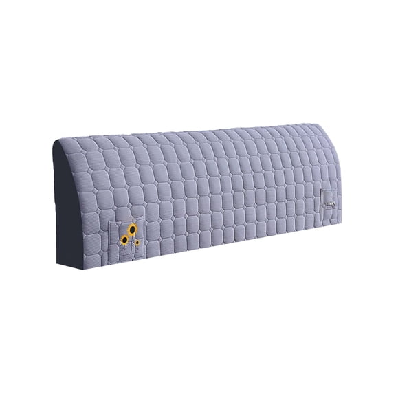 KQJQS Elastic Bed Headboard Slipcover with Side Pockets, Removable Queen Size Protector, Decorative and Stretchable Gray Headboard Cover for Bedroom