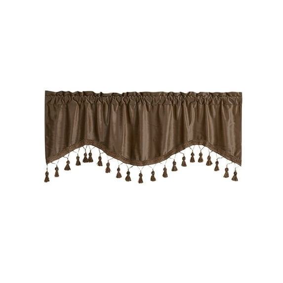 KQJQS Elegant Fringed Window Curtains – Short Tassel Drapes with Patterned Rod Panels, 18.1 x 59 in
