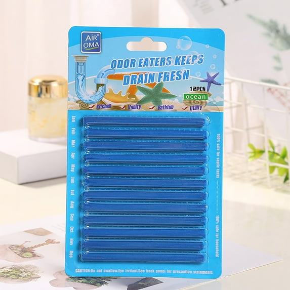 KQJQS Enzyme Drain Cleaning Rod for Sewer and Pipe Dredging, Safe Eco-Friendly Deodorizing Stick for Kitchen, Bathroom, Toilet, Removes Grease, Hair, Soap Scum, Prevents Clogs