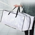 thumbnail image 1 of KQJQS Extra Large Clear Moving Bag with Backpack Straps & Handles - Heavy Duty Storage Tote - Foldable Clothes Organizer with Strong Zippers, 1 of 7