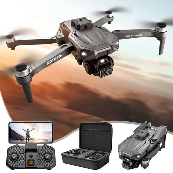 KQJQS FPV Drone with Brushless Motor & Night Vision Camera | Foldable Under 250g Quadcopter w/ Pan-Tilt Shock Absorber, Obstacle Avoidance & Complete Kit