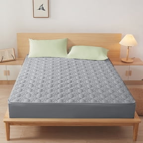 KQJQS Fitted Sheet Queen, Mattress Protector, Water Proof Bed Protective Pee Cover Washable with Deep Pockets for Adult, Pets, Potty Training, Bed Wetting,Gray