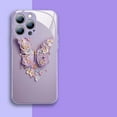 thumbnail image 1 of KQJQS Flat 3D Butterfly Pattern Glass Cover Compatible with iPhone,Phone Case with Butterfly Pattern Glass Cover (for iPhone 14 Pro Max), 1 of 2
