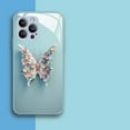 thumbnail image 1 of KQJQS Flat 3D Butterfly Pattern Glass Cover Compatible with iPhone,Phone Case with Butterfly Pattern Glass Cover (iPhone 14 Pro), 1 of 2