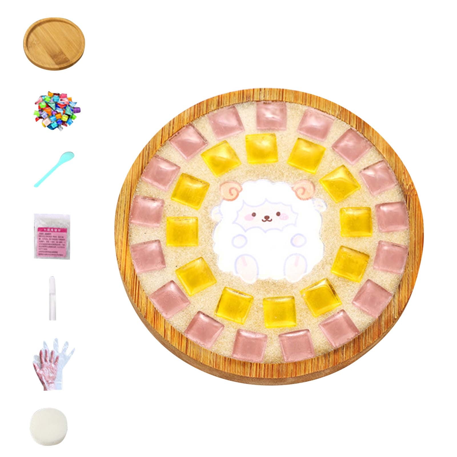 KQJQS Glass Mosaic Tiles, Glass Mosaic Kits for Adults, Mixed Colors