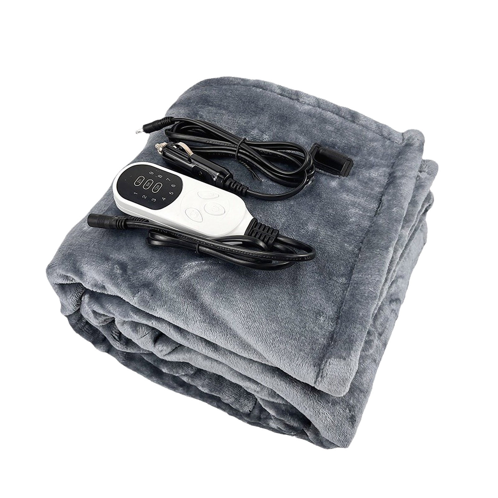 electric blanket with cigarette lighter plug KQJQS Heated Blanket for Car Electric Blanket Throw Portable Car Heated  Blanket That Plugs into Cigarette Lighter with 9 Heating Temp Controller 3h  Auto Off Machine Washable Winter 29.5×39.3In