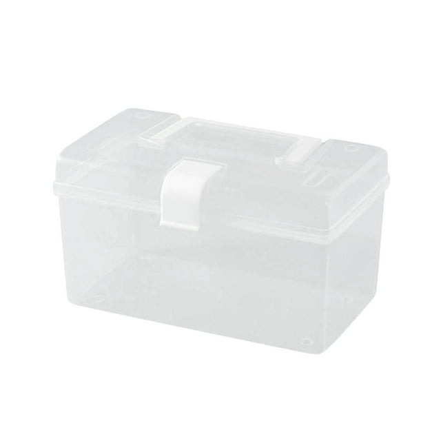 KQJQS Household Transparent Storage Box - Desktop Plastic Organizer ...