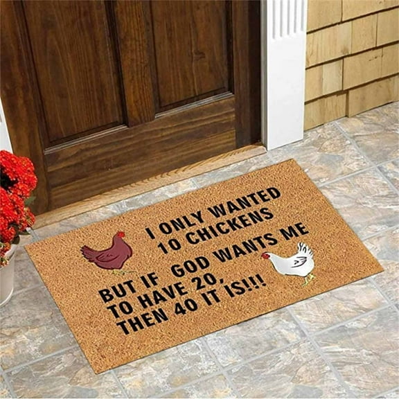 KQJQS Humorous Chicken Pattern Welcome Doormats - Indoor and Outdoor Home Decoration Mat, Ideal Housewarming Gift