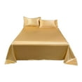 thumbnail image 1 of KQJQS Ice Silk Bed Sheet Set, 3-Piece Cooling Bedding with Pillowcases, Soft and Breathable Fabric, Machine Washable, Luxurious Satin Feel, 1 of 7