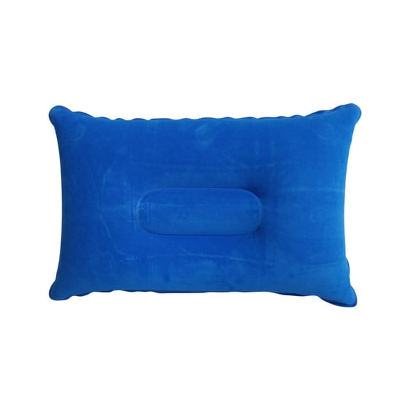 KQJQS Inflatable Travel Pillow — Velvet Fabric & PVC Core, Self-Inflating Camping Cushion with Ergonomic Neck & Lumbar Support, Portable & Leak-Proof Design