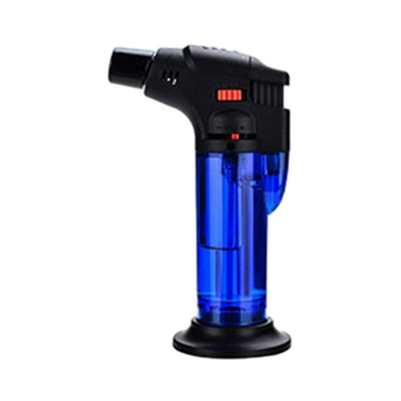 KQJQS Kitchen Butane Blow Torch Lighter For Cooking , Refillable Jet Flame Torch with Base for Free Standing Cooking Food Torch Windproof for Chefs Fire Log Candle Fireplace Grilling