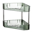 thumbnail image 1 of KQJQS Kitchen Corner Spice Rack — Double Shelf Countertop & Wall Mounted Organizer, 13.6 x 10.3 in Plastic Triangular Storage Shelf for Counter, Pantry & Cabinet, 1 of 6
