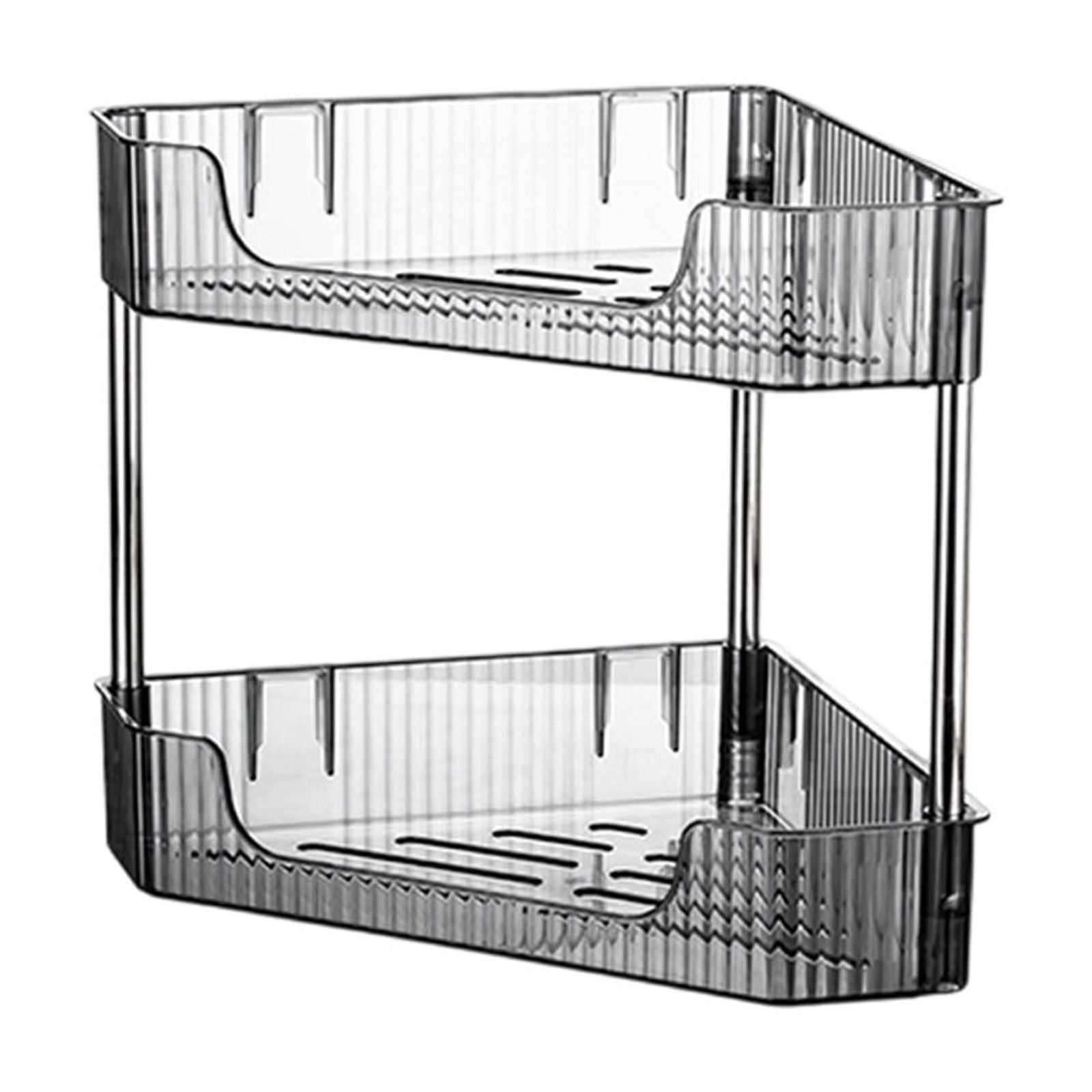 KQJQS Kitchen Corner Spice Rack — Double Shelf Countertop & Wall ...
