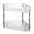 thumbnail image 1 of KQJQS Kitchen Corner Spice Rack — Double Shelf Countertop & Wall Mounted Organizer, 13.6 x 10.3 in Plastic Triangular Storage Shelf for Counter, Pantry & Cabinet, 1 of 6
