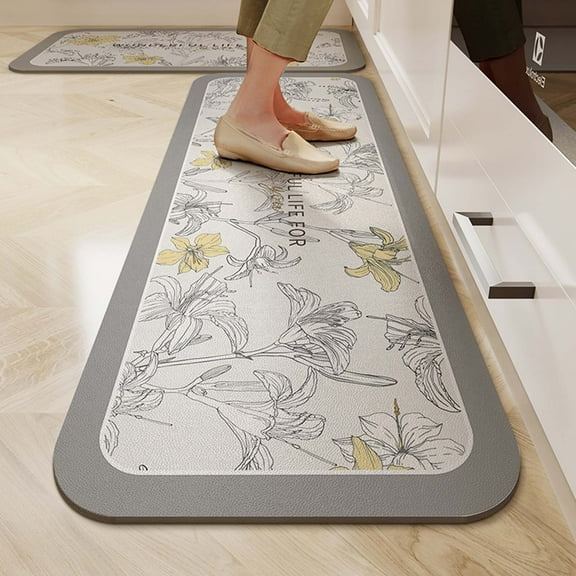 KQJQS Kitchen Mat Cushioned Anti-Fatigue Non Slip Waterproof Kitchen Rugs, Comfort Standing Mat for Kitchen, Office, Home, Laundry
