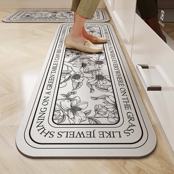 KQJQS Kitchen Mat Cushioned Anti-Fatigue Non Slip Waterproof Kitchen Rugs, Comfort Standing Mat for Kitchen, Office, Home, Laundry