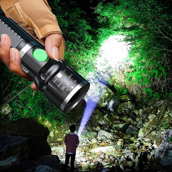 KQJQS LED Flashlight , Zoomable Flash Light, High Lumens Emergency Flashlight With 3 Modes, Water Proof Flash Light For Camping, Outdoor, Emergency, Hiking