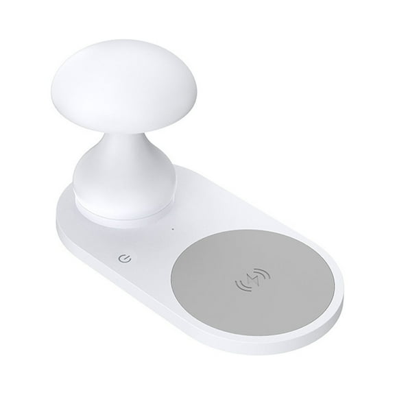 KQJQS LED Smart Wireless Charging Night Light Multifunctional Bedroom Bedside Office Creativeness Atmospheres USB Mushrooms Small Table Lamp