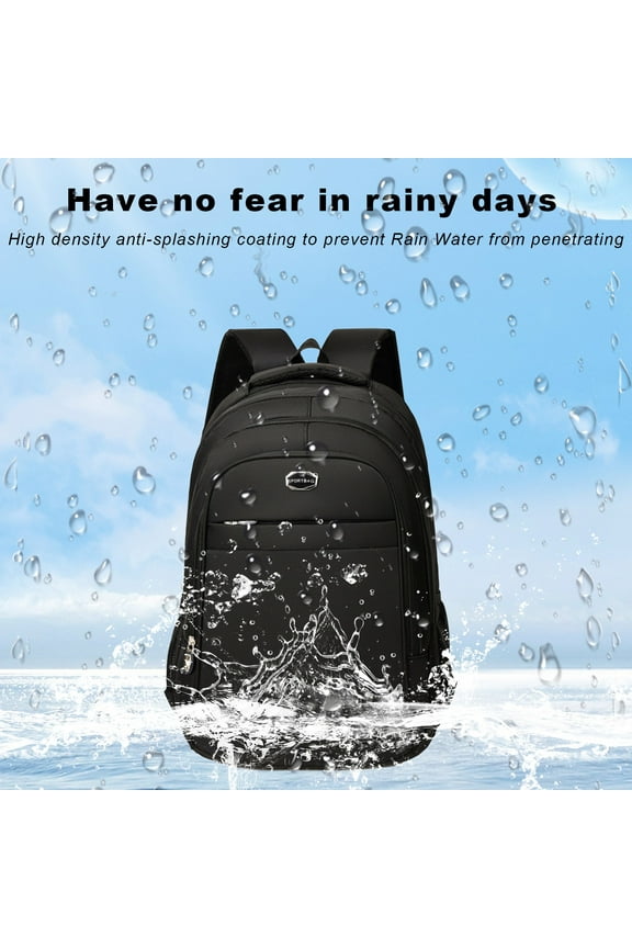 Large Capacity Oxford Cloth Computer Backpack for Students and Office Workers, Multi-Compartment, Lightweight, and Suitable for Outdoor Travel and Daily Commute - Black