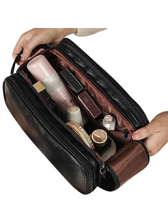 Large Capacity Portable Makeup Bag for Women - Multi-Functional Travel Organizer for High-End Makeup Brushes and Toiletries