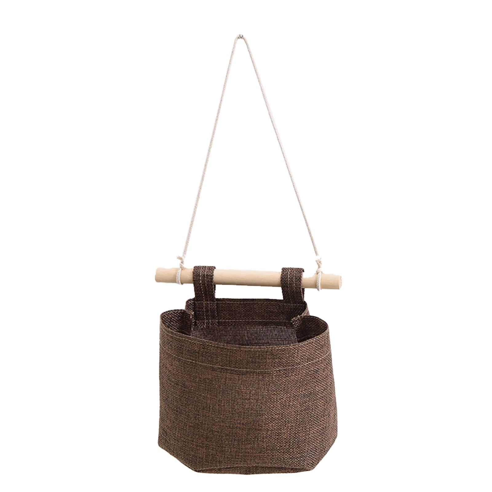 KQJQS Linen Fabric Door Hanging Storage Basket with Pockets Small Wall