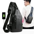 thumbnail image 1 of KQJQS Men Sling Bag Anti Theft Shoulder Bag Small Leather Crossbody Sling Backpack with USB Charge Port, 1 of 7