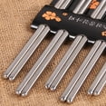 thumbnail image 1 of KQJQS Metal Steel Chopstick Stainless Steel Spiral Chopsticks 8.2 Inches Long Lightweight Chopstick Set Reusable Classic Style for Kitchen Dinner 5 Pairs Silver, 1 of 7