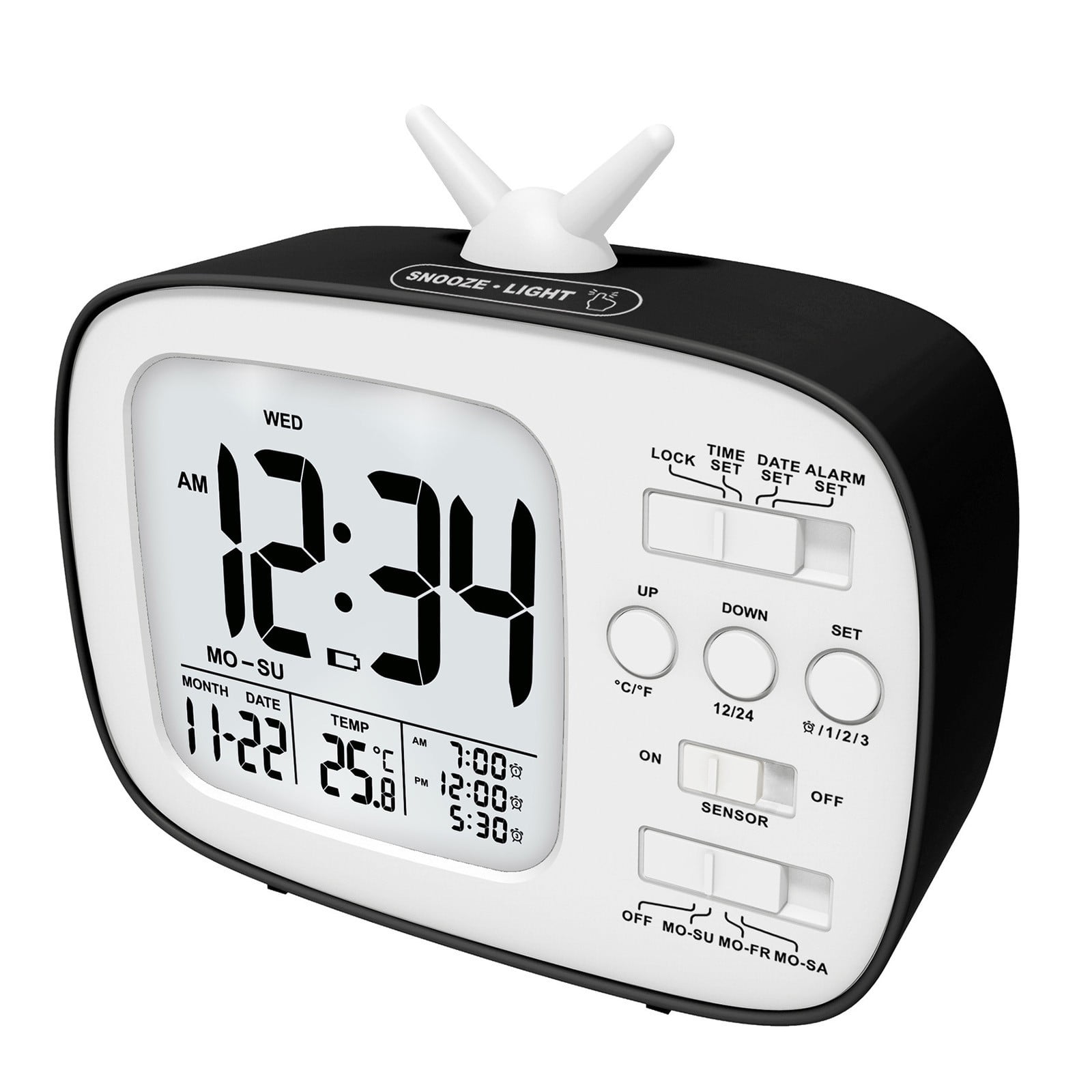 KQJQS Modern LED Digital Alarm Clock with Large Display, Multiple