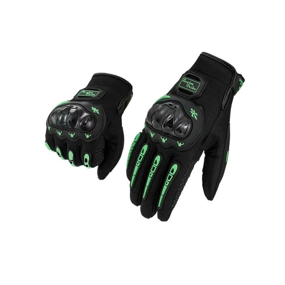 KQJQS Motorcycle Gloves Touchscreen Compatible – Green Riding Gloves with Protective Padding, Suitable for 9.5-10cm Palm Width, Ideal for Racing & Bike Riding