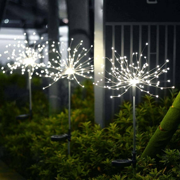 KQJQS Outdoor Solar Firework Lights, 120 LED Waterproof Sparkler Solar Lights for Patio, Backyard, Yard, Pathway, Walkway Decor