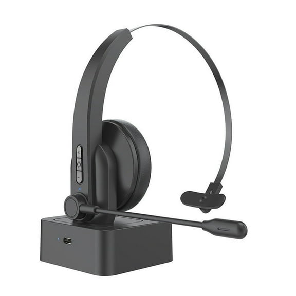 KQJQS Over-Ear Wireless Headset with Microphone, Black