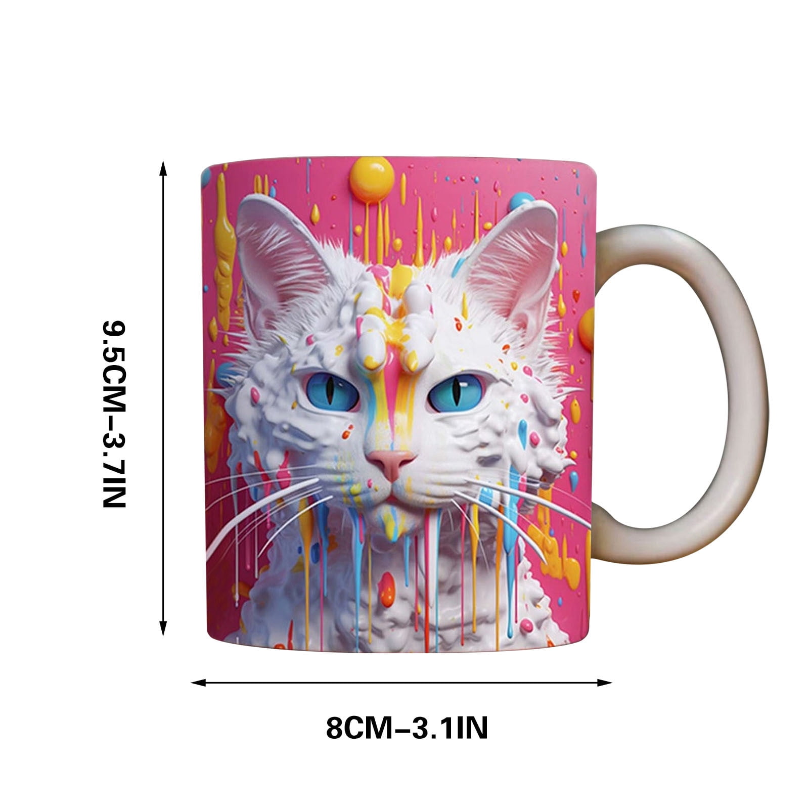 KQJQS Paint Dripping Mug Packaging, Sublimation Mug Design, Mug
