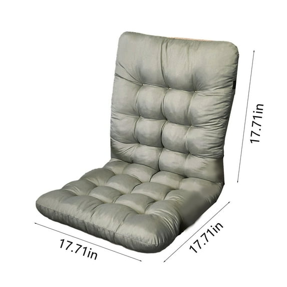 KQJQS Patio Chaise Lounger Cushion, Indoor/Outdoor Cushions Rocking Chair Sofa Cushion with Ties,Thick Padded Swing Bench Cushion, 17.7×17.7 Inch (Gray)