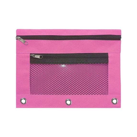 KQJQS Pencil Pouch for 3 Ring Binders Zippered Pencil Case Canvas Pencil Bag with 2 Compartments