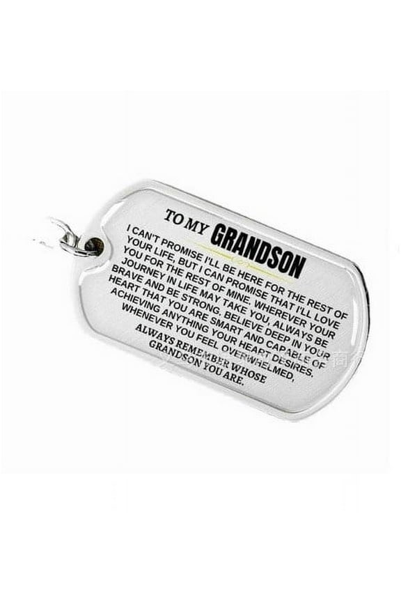 Personalized To My Grandson Keychain - Perfect Gift For Grandson or Grandchild(Silver)