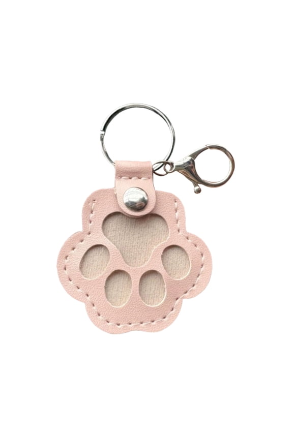 Pet Paw Shaped Leather Keychain Memorial Gifts Cat Dog Cute Key Chain for Bag Purse Paw Charm Key Holder