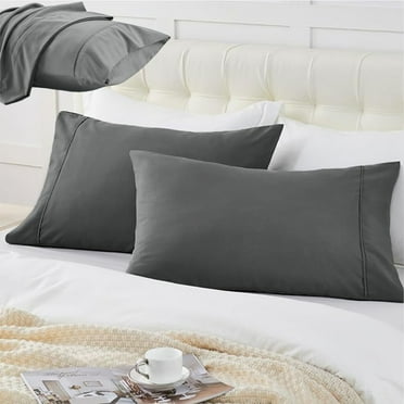 KQJQS Pillow Cases Standard Size - Polyester Cooling Pillowcase Set of 2, Breathable, Soft and Wrinkle-Free Pillow Covers with Envelope Closure, Gift, 20x26 Inches