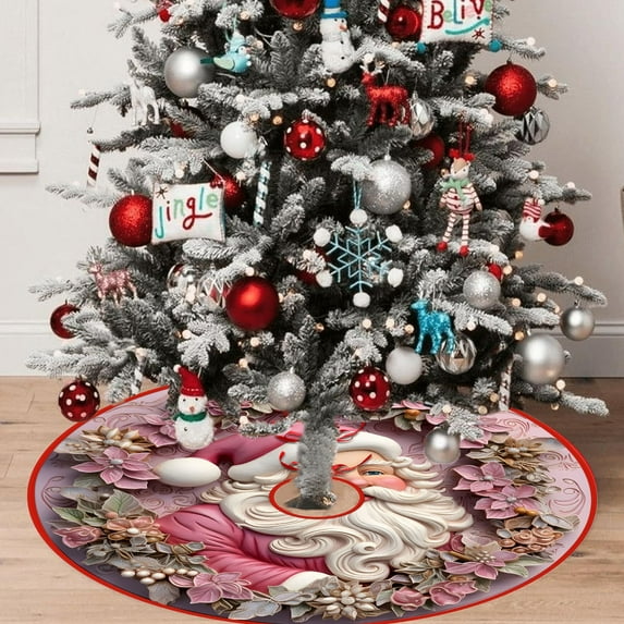 KQJQS Pink Christmas Tree Skirt Sequin 35.4 Inch Tree Skirts for Small Tabletop Christmas Tree Glitter Pink Xmas Tree Base Cover