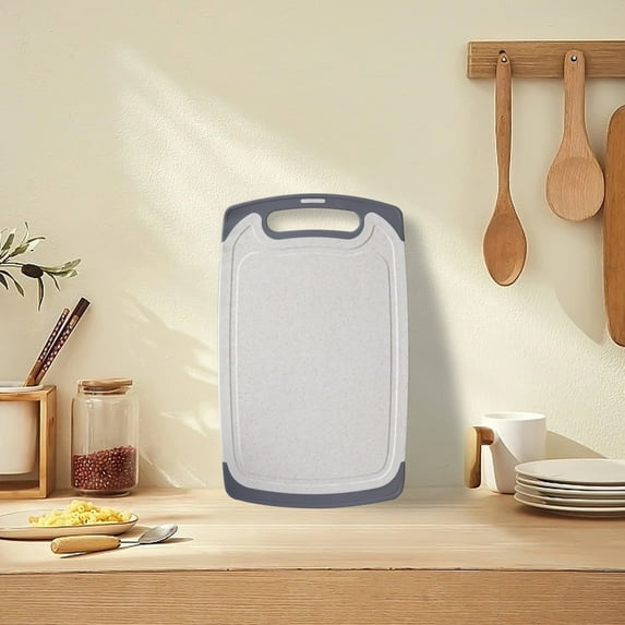 KQJQS Plastic Cutting Boards For Kitchen Dishwasher Safe, Extra Large Cutting Board For Meat With Grooves, Easy Grip Handle, Non-Slip, With Grinding Area