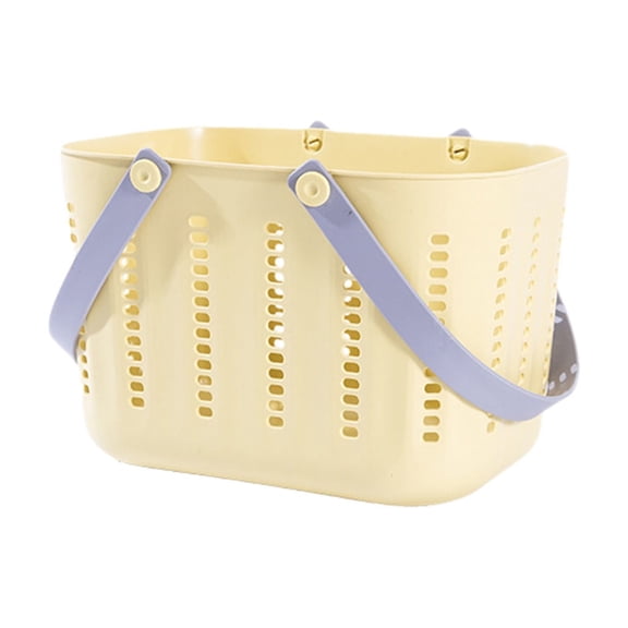 KQJQS Portable Shower Caddy with Drain Holes & Handles - Durable Thick Plastic Bathroom Storage Basket for Shampoo, Towels, Student Use