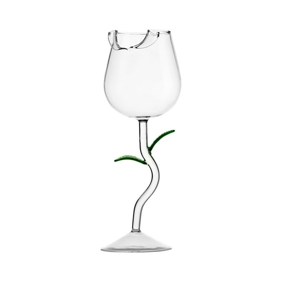 KQJQS Rose-Shaped Wine Glass - 280ml High-End Crystal Cup for Red Wine, Baijiu & Cocktails | 230mm Elegant Stemware with Stable Base, Lead-Free Glass & Ergonomic Grip