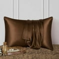 thumbnail image 1 of KQJQS Satin Silky Pillowcase for Hair and Skin Queen - Coffee, 20x30 Inches, Similar to Silk Pillow Cases, Gifts for Women Men, 1 of 8