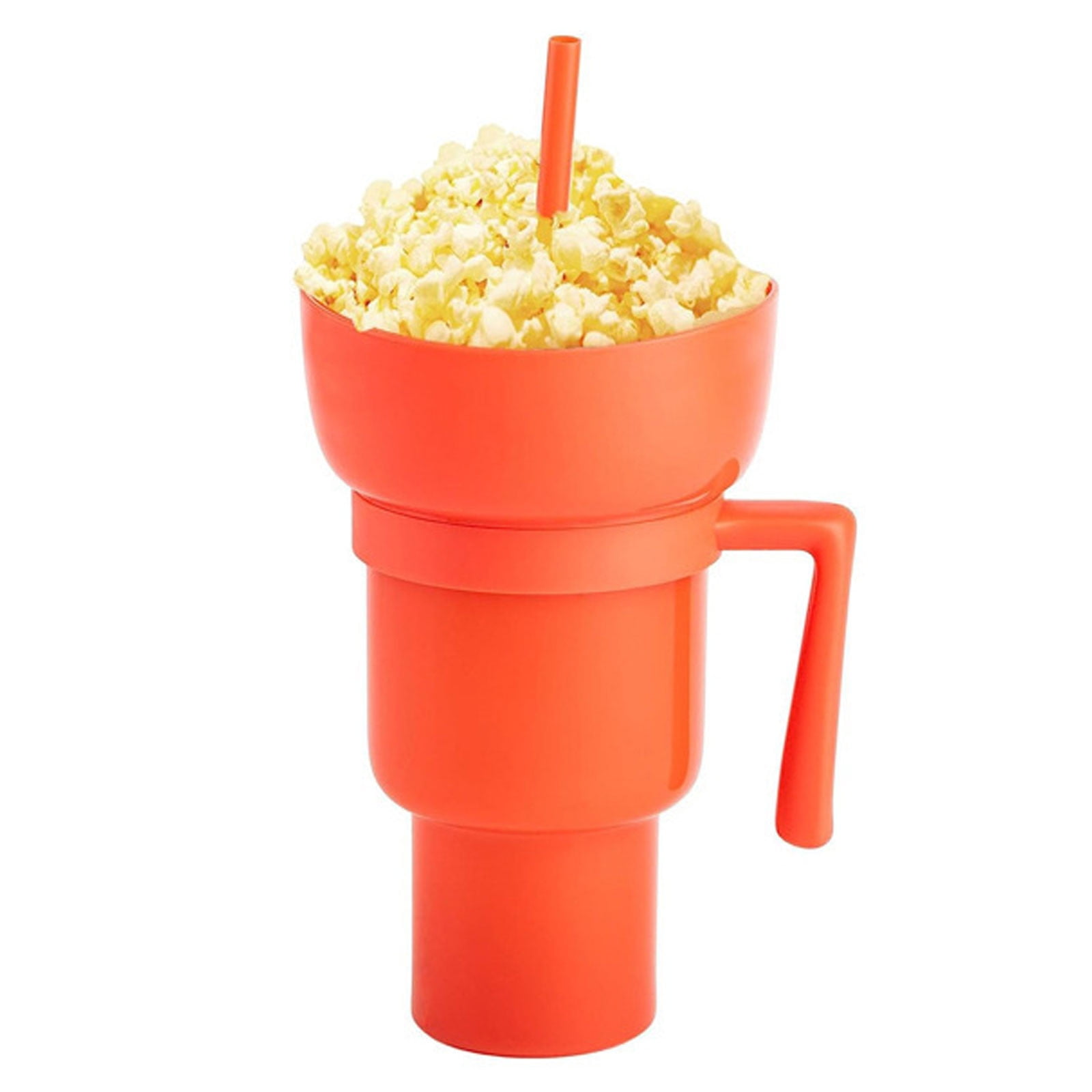 KQJQS Small Snack and Drink Cup with Handle 2 in 1 Straw Cup and Snack Holder 33 ounces Ideal