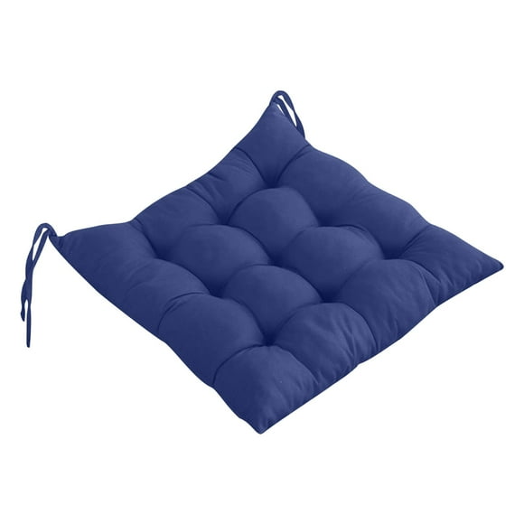 KQJQS Soft Chair Pads with Ties Comfy Solid Seat Cushion for Dining Chairs, Office Chairs, Hardwood Floors (Blue, 15.7"x15.7")